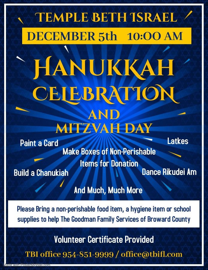 Hanukkah Celeb And Mitzvah Day
