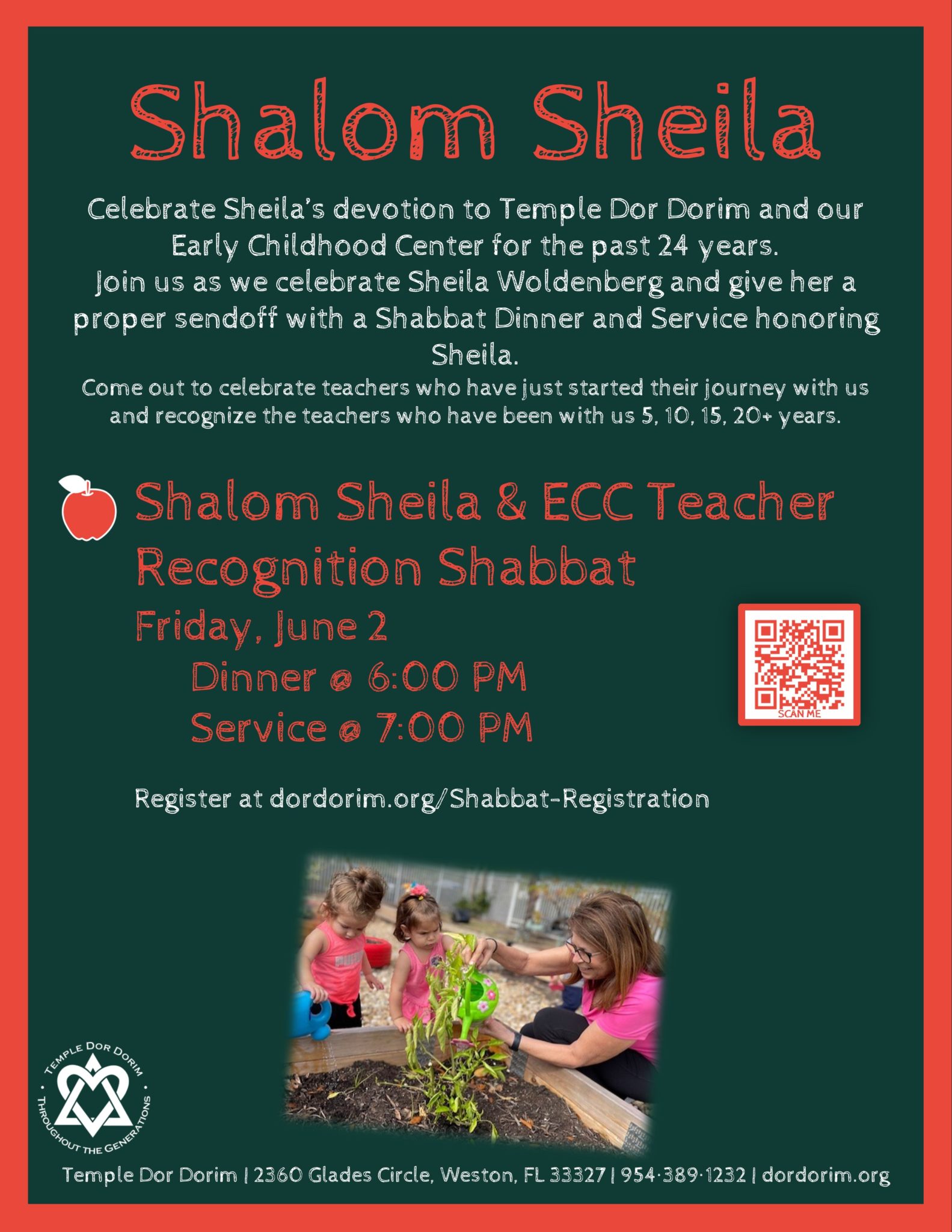 Shalom Sheila & ECC Teacher Appreciation Shabbat Only