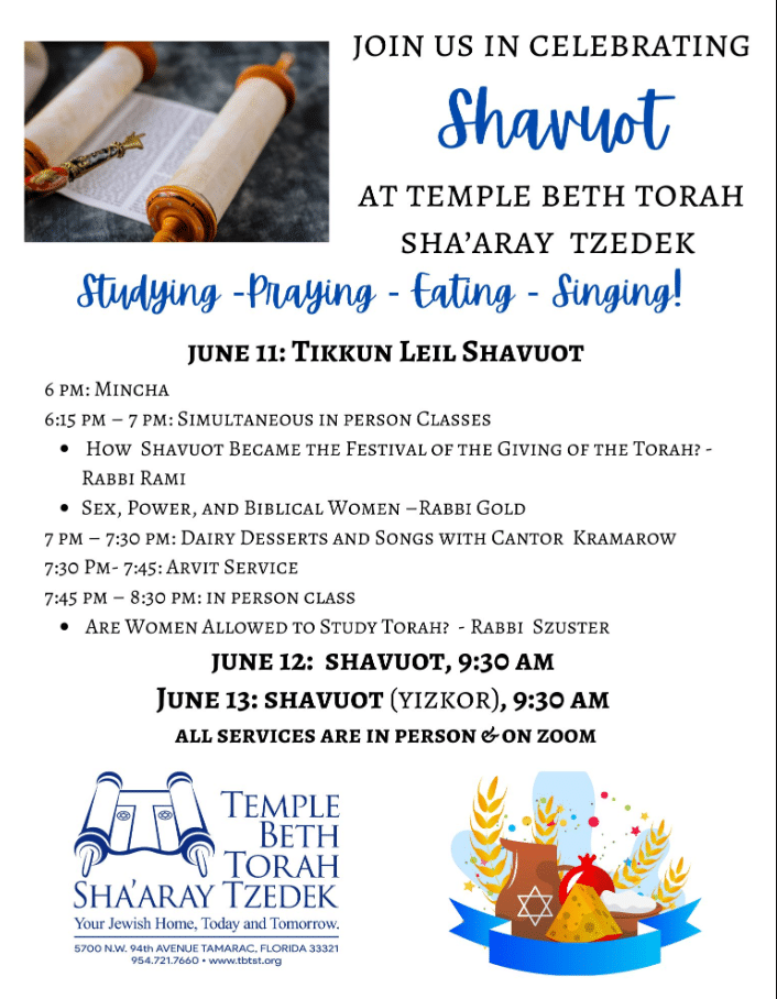 TIKKUN LEIL SHAVUOT | Jewish Federation of Broward County