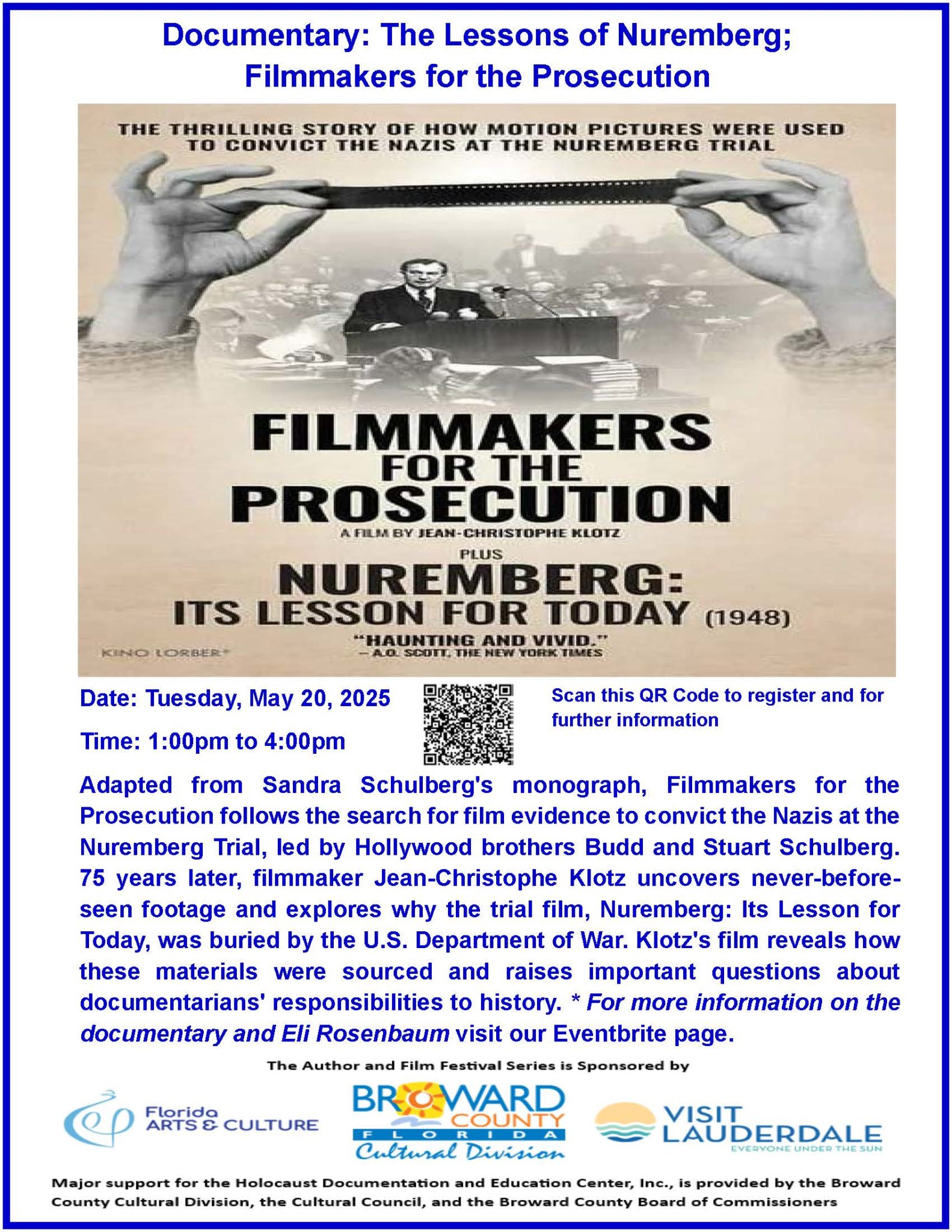 Filmmakers For The Prosecution Flyer With QR