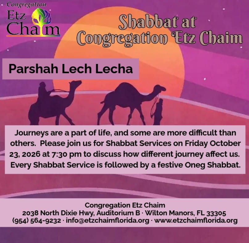 Shabbat Services and Oneg Shabbat - Congregation Etz Chaim, Wilton Manors